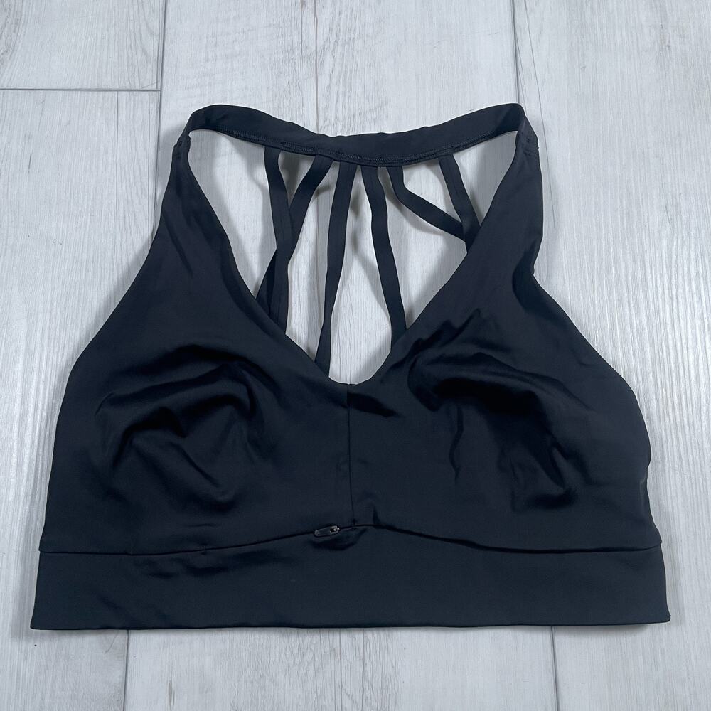 Athleta Sports Bra Hyper Focused Strappy Crossback Black 34D Workout Running